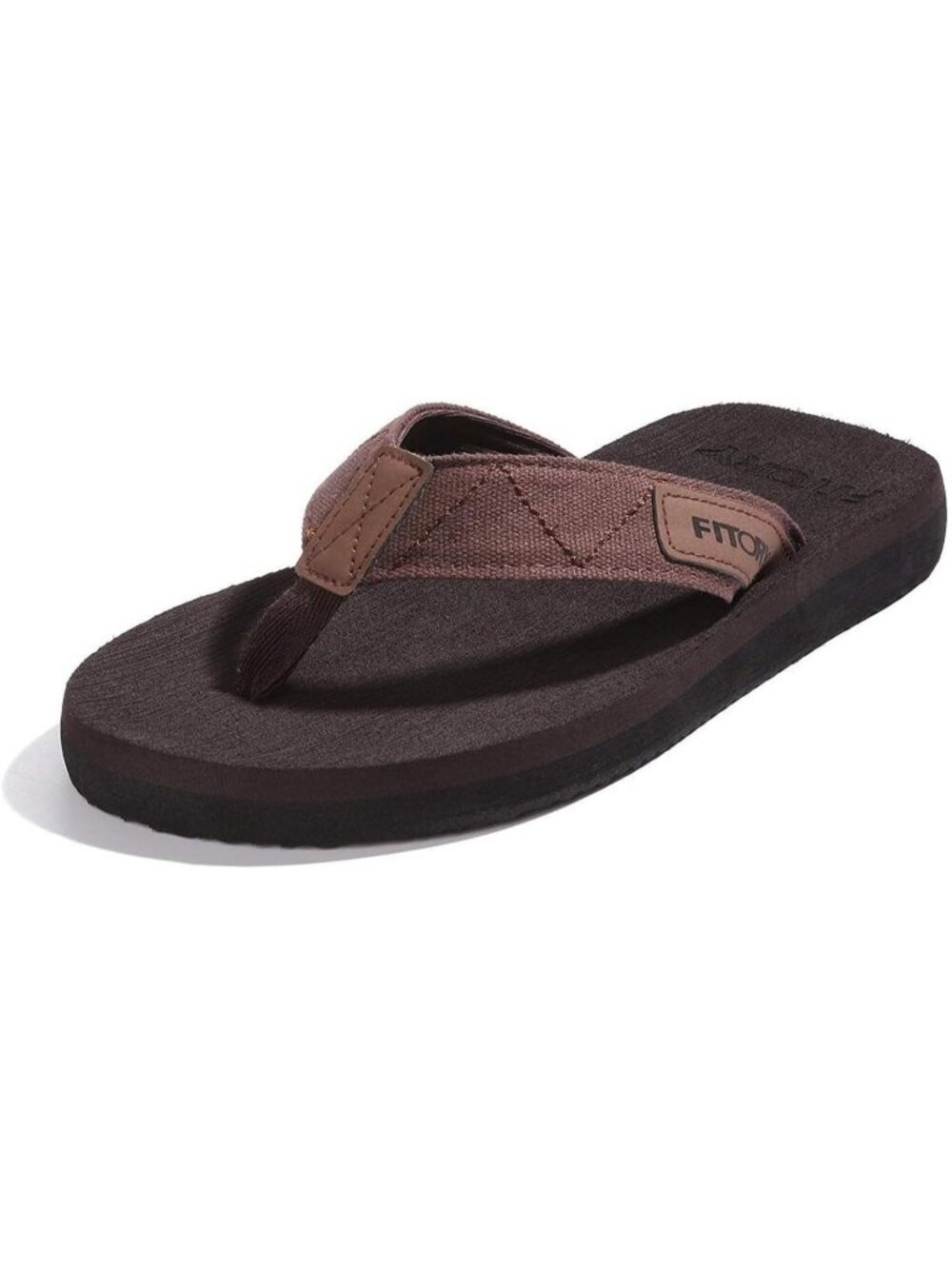 Men's Brown Flat Thongs Solid Comfort Split Toe Rubber Flip Flop Slipper Shoes